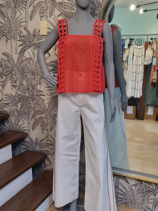 RINA Top RED ORGANZA